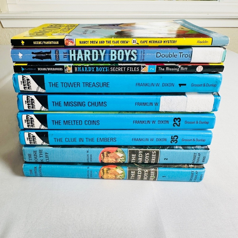 Vintage The Hardy Boys Nancy Drew Mystery Book Lot of 9 Franklin Dixon Classic - Picture 3 of 12